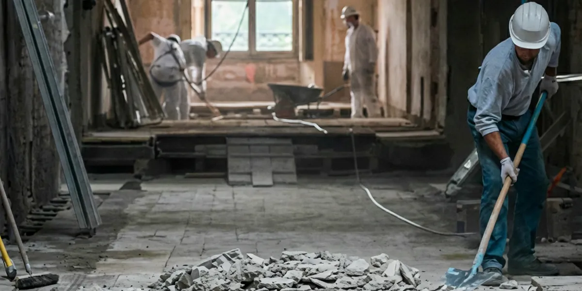 fire damage restoration professionals performing structural cleanup and restoration after a fire in Aurora, CO